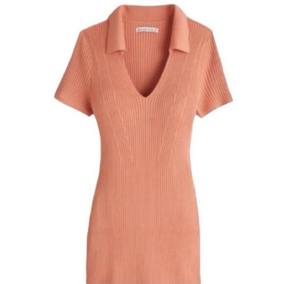 ABERCROMBIE & FITCH Ribbed Polo Dress Golf Tenniscore Preppy Sweater Dress sz M - Picture 4 of 15